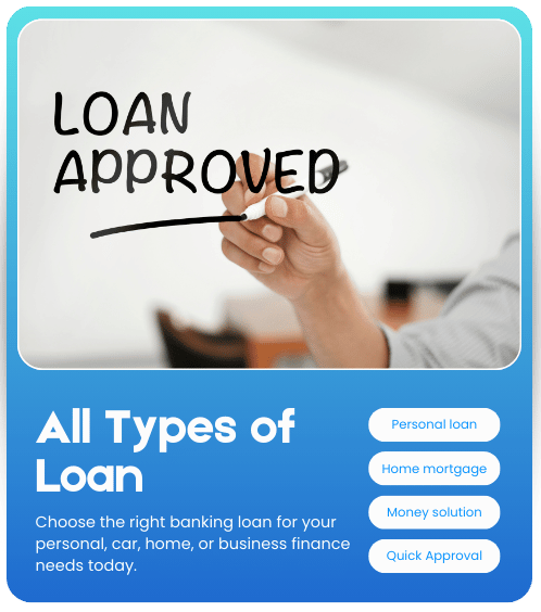 blue and white modern banking loan services instagram post